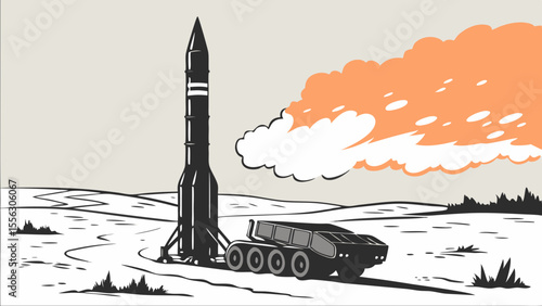 Desert Mobile Rocket Launcher: High-Precision Military Missile System