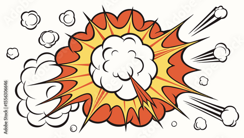 Dynamic Comic Explosion Vector Illustration – Vibrant Pop Art Blast
