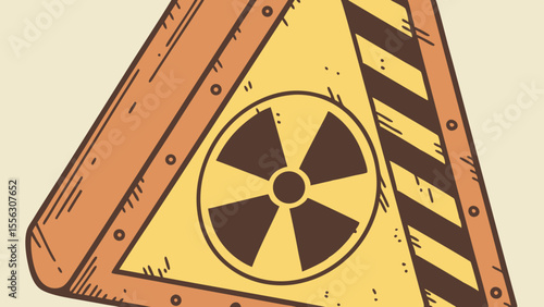 High-Contrast Radioactive Hazard Warning Sign Vector Illustration