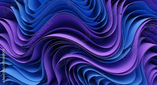Abstract background with flowing blue and purple waves creating a dynamic and textured pattern