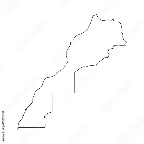 vector map of Morocco isolated on a transparent background, Detailed map of Morocco