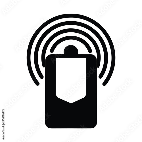 Wireless Identification Card Technology Icon Black icon contactless