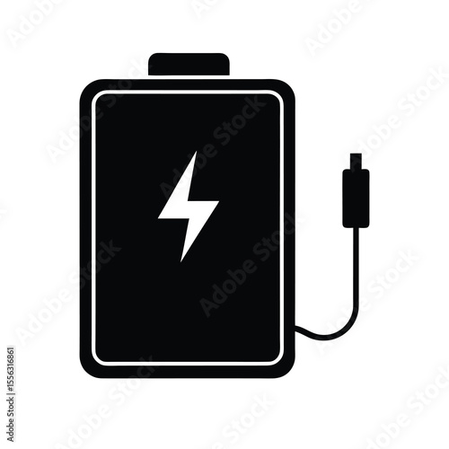 Charging Battery Icon Power Supply Black battery charging