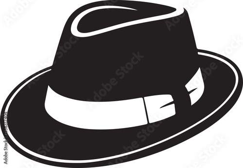 Silhouette of Fedora Hat Vector Illustration