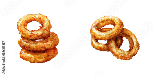 onion rings watercolor vector illustration