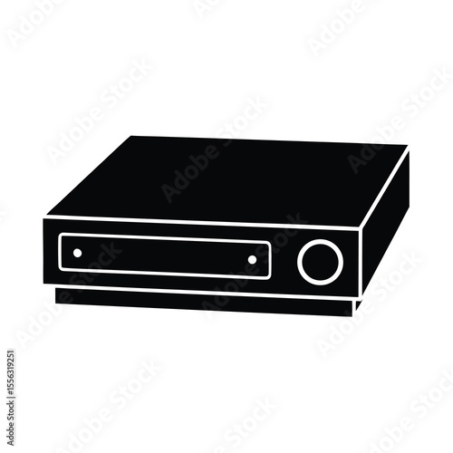 Vintage Video Cassette Recorder Icon Black and white