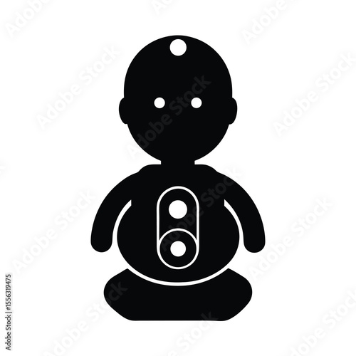 Baby Silhouette with Energy Points Black silhouette baby