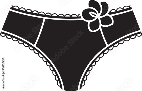 Women's Lace Panties Lingerie Icon Vector Illustration