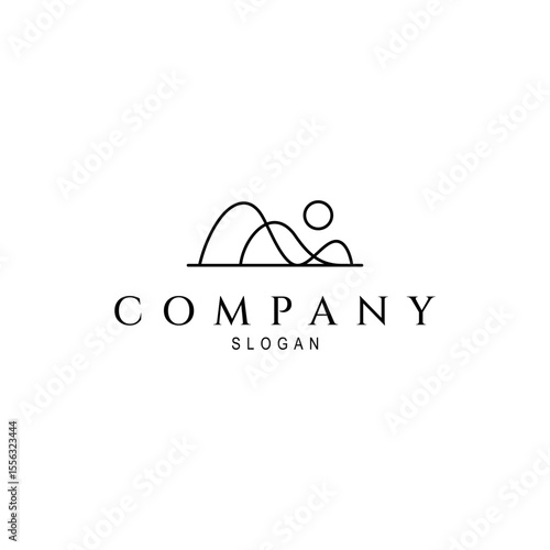 mountain logo with minimalist linear design style