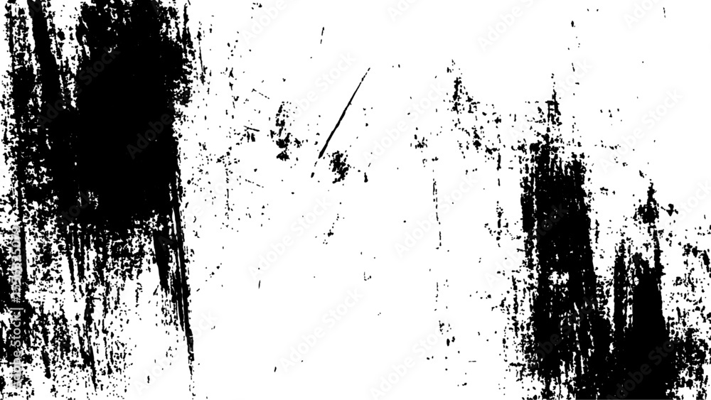 Fototapeta premium Grunge black and white urban vector texture. design brush strokes. Overlay texture. Faded black-white dyed paper texture. Sketch grunge design. Use for poster, cover, banner, mock-up, stickers layout.