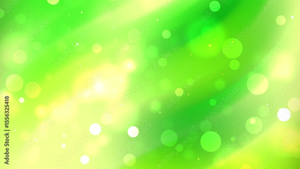 Bright and refreshing green bokeh background with soft glowing light effects. Perfect for nature-themed projects, eco-friendly concepts, health, wellness, and spring season promotions.