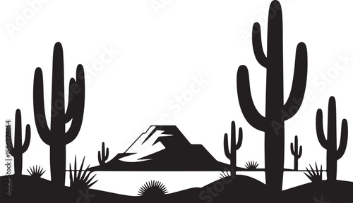 Desert Cactus Under Sunset Silhouette

Minimal Saguaro Cactus Vector Design

Wild West Cactus Scene Silhouette

Potted Cactus Decorative Vector Art

Lonely Cactus in Desert Silhouette