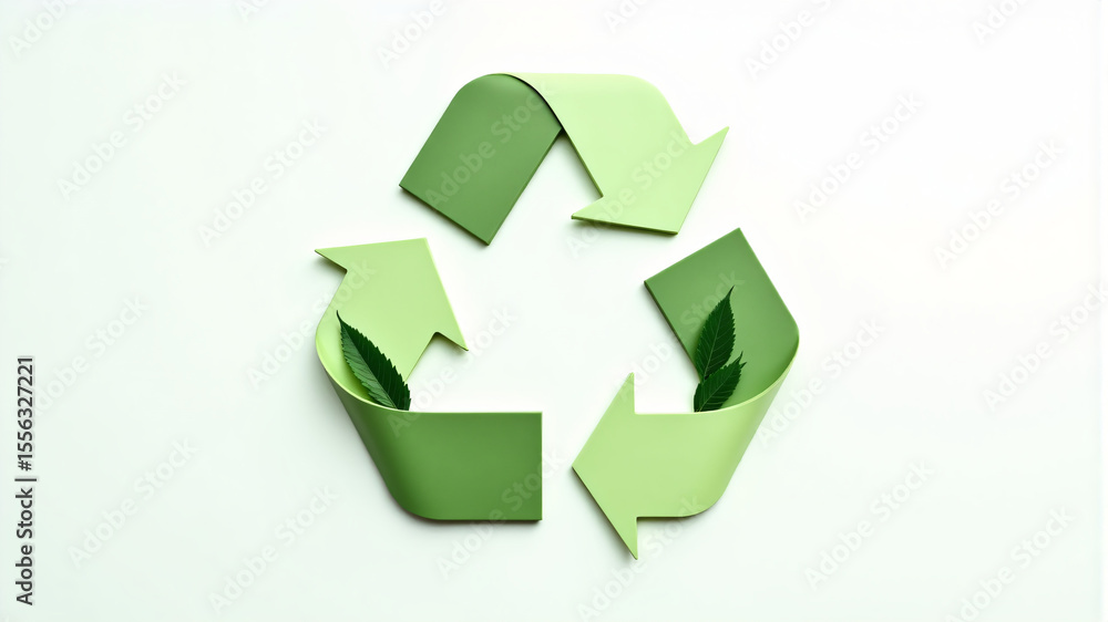 Fototapeta premium Eco-Friendly Recycling Symbol with Green Arrows