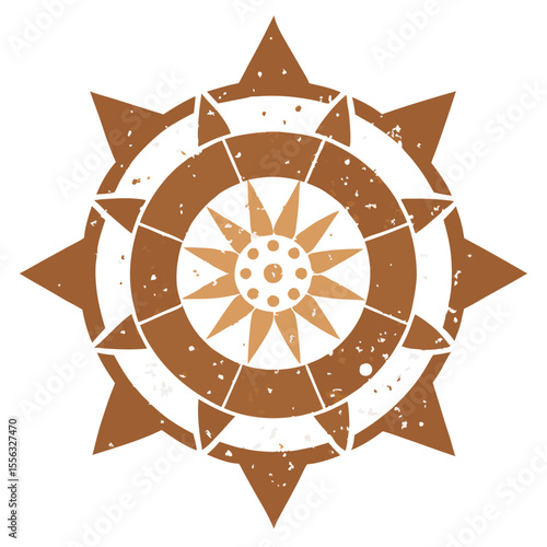 Vintage Mandala with Earthy Hues and Timeworn Patterns