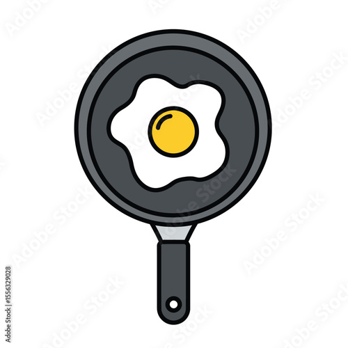 fried egg in a frying pan