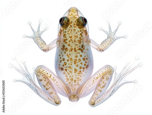 X-ray Transparent Matt Frog on White Background