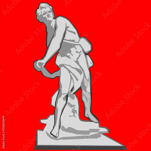 vector image of a replica of Bernini's 'David' statue
