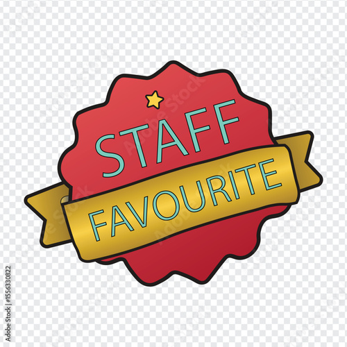 vector emblem with red background and golden ribbon