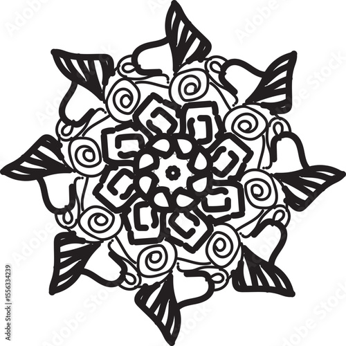black and white star