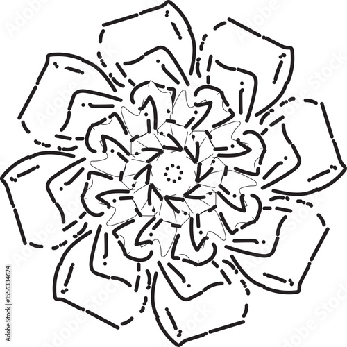 hand drawn vector illustration of flower