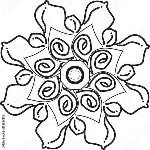 black and white flower