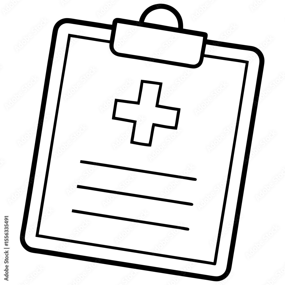 Obraz premium Doctor’s Notes Icon – Flat Medical Vector