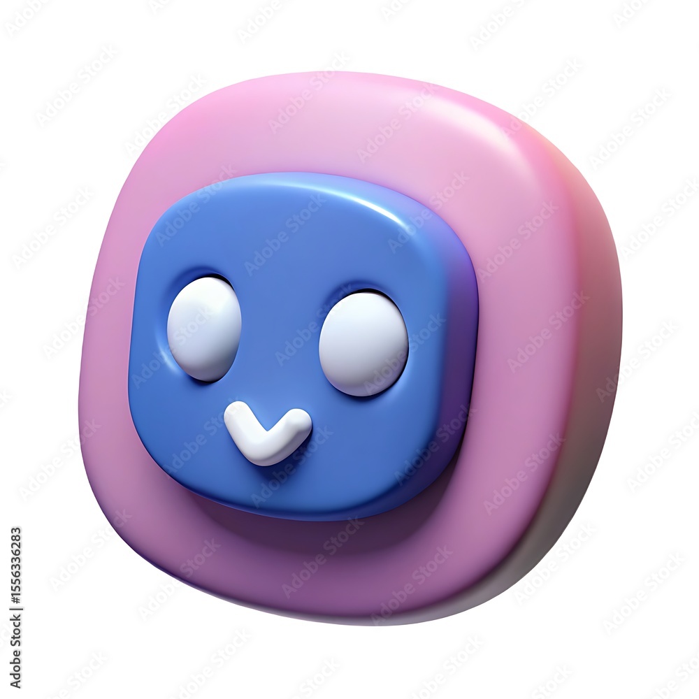 Fototapeta premium Cute 3D Render: Pink and Blue Character Icon - Perfect for App Design 3D icon high quality resolution