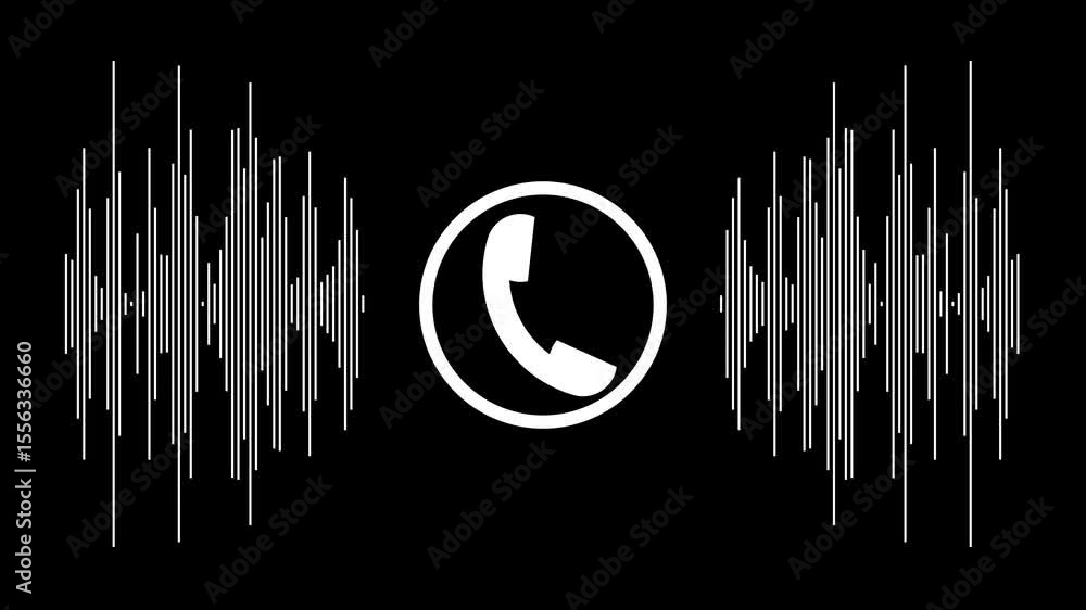 call recording visual effect with audio spectrum animation on alpha ...
