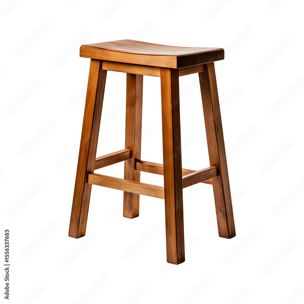 Wooden bar stool isolated on transparent white background, clipping path Wooden bar stool isolated on transparent white background, clipping path