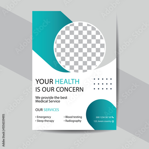 Poster cover book design template with space for photo background, Use for annual report, proposal, portfolio, brochure, flyer, leaflet, catalog, magazine, booklet, Vector template in A4 layout