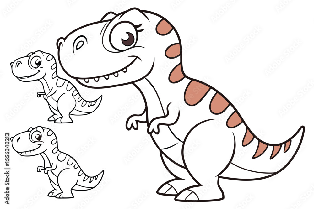 Cute cartoon green monster character, a friendly dinosaur illustration, with a bone Cute cartoon green monster character, a friendly dinosaur illustration, with a bone