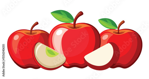 Red apple vector art illustration healthy sweet fruit.