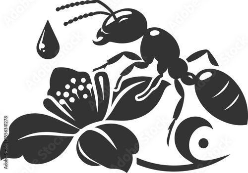 Black vector clipart termite insect animal silhouette illustration