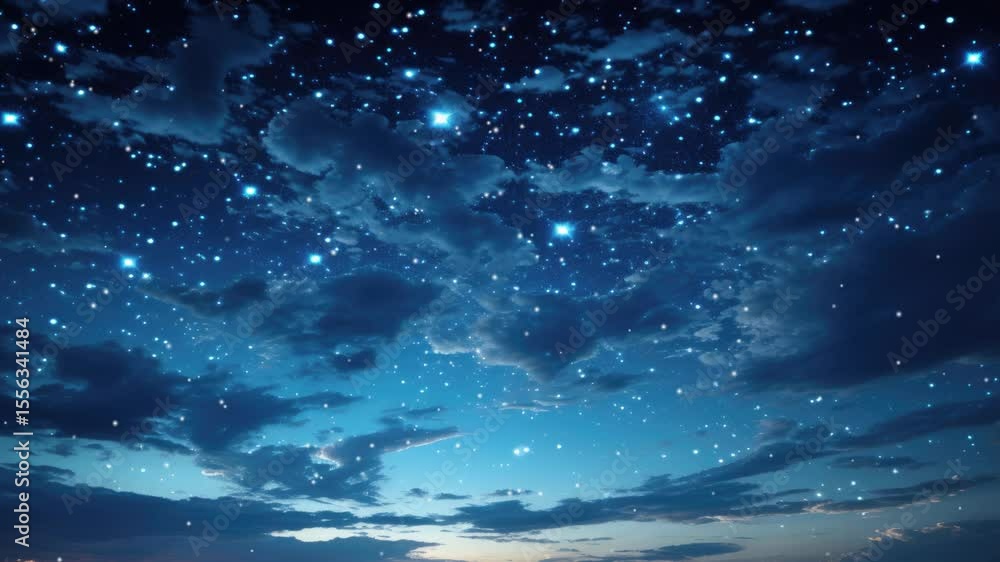 Timelapse of starry night sky in Feldberg,Seamless looped repetitive animation flight through deep space. Colorful starry night sky outer space background.Stars in the night sky animation.