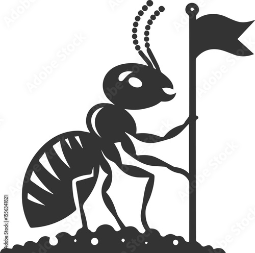 Black vector clipart termite insect animal silhouette illustration