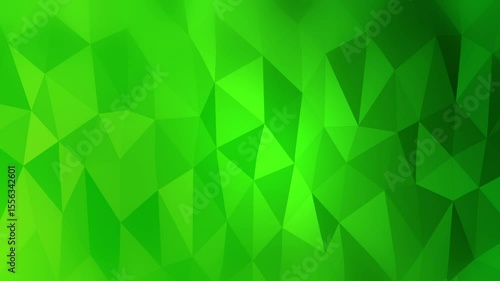 Abstract Green Geometric Polygon Animation: Shifting Triangles and Gradient Color Transitions