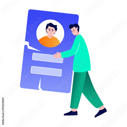 A flat style illustration showing data breach