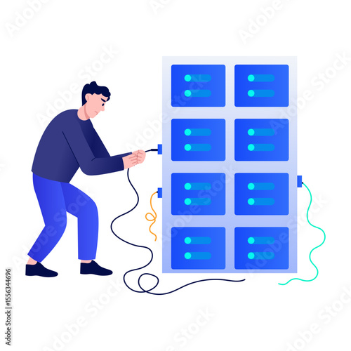 A flat style illustration depicting system breach