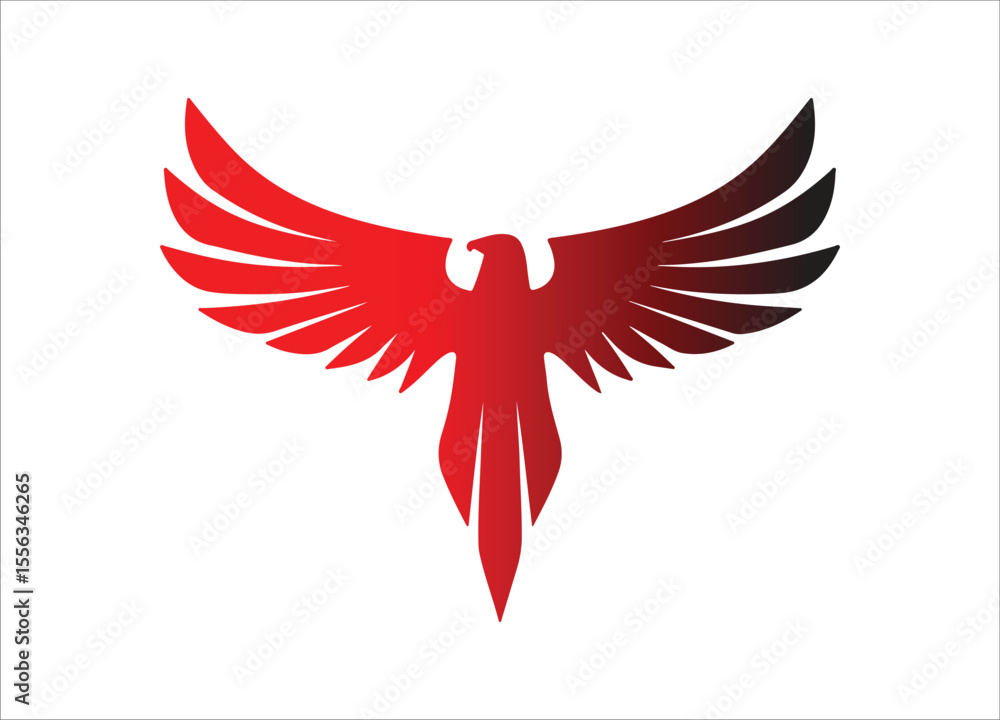Fototapeta premium A modern and minimalist phoenix or bird logo with an elegant, flowing design
