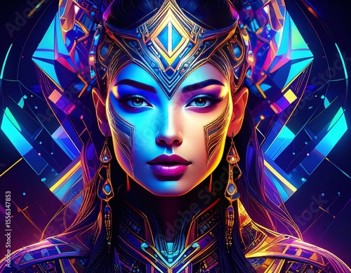 Digital portrait of a regal woman