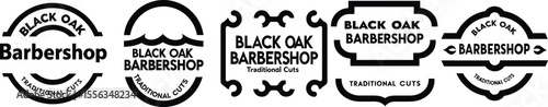 Black Oak Barbershop Logo Designs: Traditional Cuts, Vintage Style Badges