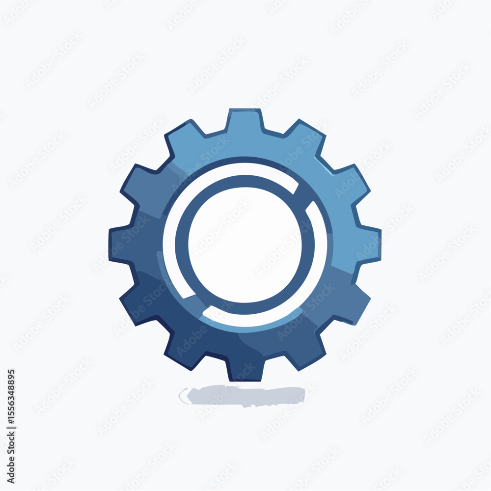 Blue Gradient Gear Icon on White Background Blue Gradient Gear Icon on White Background