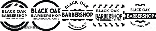 Black Oak Barbershop Logo Design, Traditional Cuts, Barber Shop Graphics