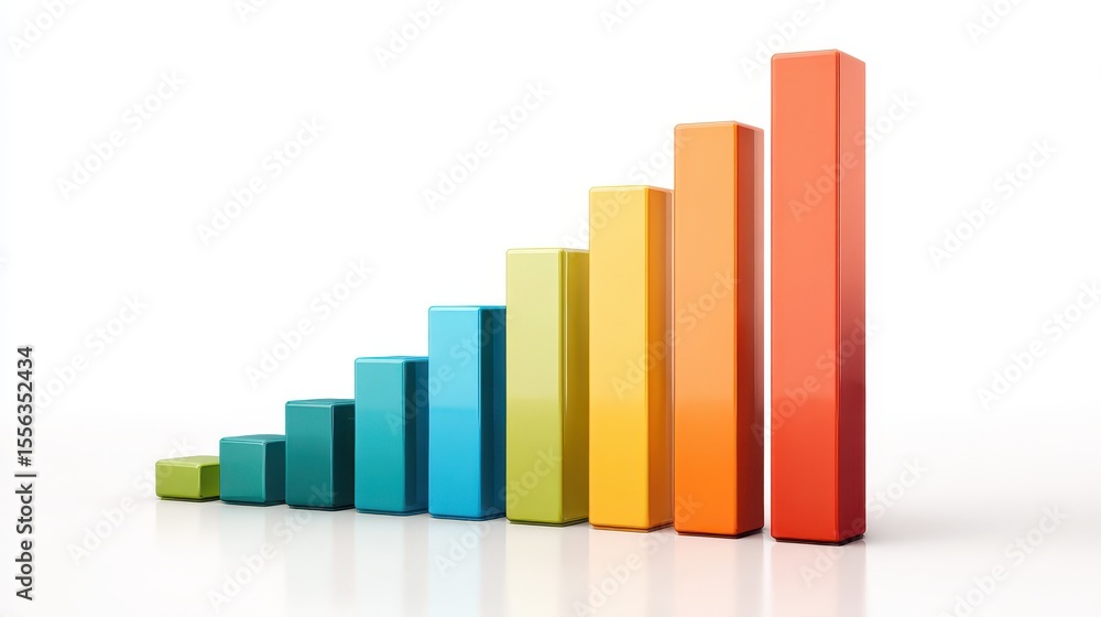 Colorful bar graph representing business growth and success. Colorful bar graph representing business growth and success.