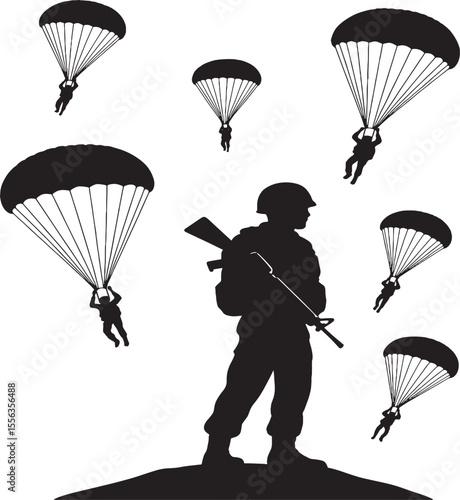 silhouette of a parachute