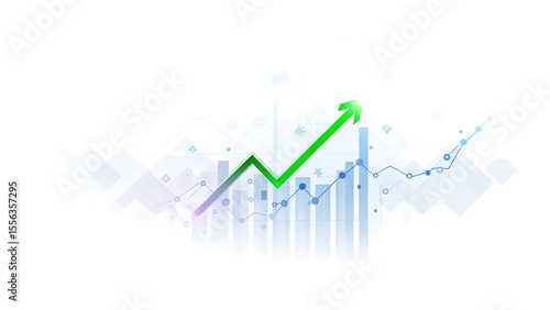 Investment chart with green arrow rising showing capital returns.