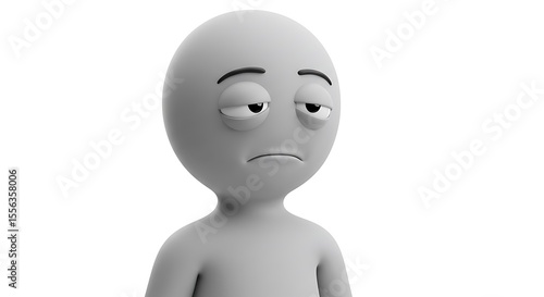3d character bored expression