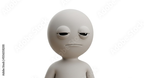 3d bored face