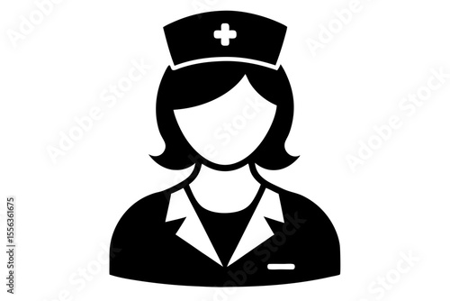 the nurse sihouette black vector