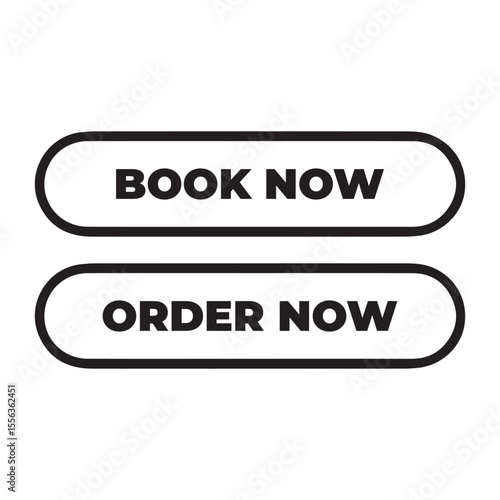 Stylish Black Book Now and Order Now Buttons for Website Transactions